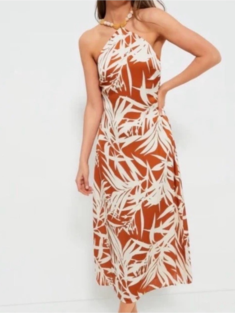 Tuckernuck Hyacinth House Bronze Leafy Floral Mallorca Maxi Dress